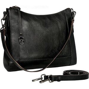 Women Black Genuine leather Imported Purses Handbag Crossbody Bags
